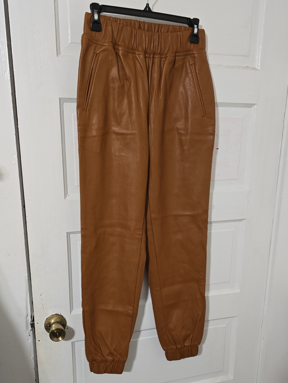 INC International Concepts Camel Faux Leather Joggers